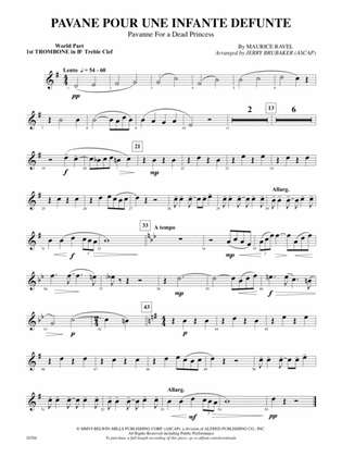 Pavane Pour Une Infante Defunte (Pavanne for a Dead Princess): (wp) 1st B-flat Trombone T.C.