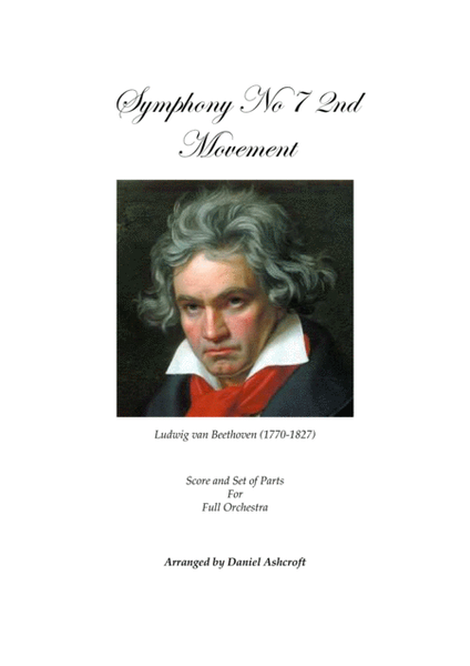 Beethoven's Symphony No 7 2nd Movement - Score and Parts image number null