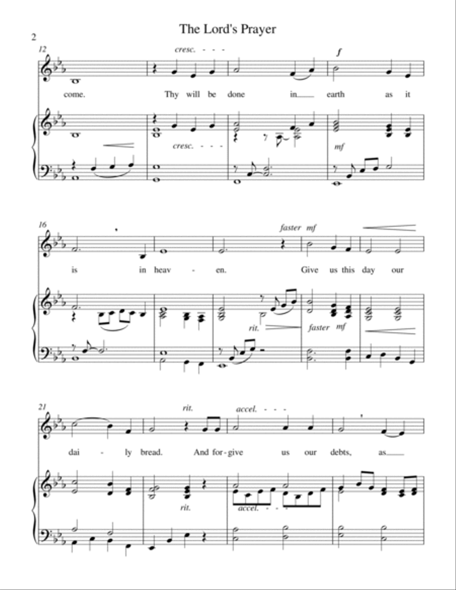 The Lord's Prayer (medium low voice) The Lord's Prayer (medium low voice) Low Voice scores gallery preview page 3