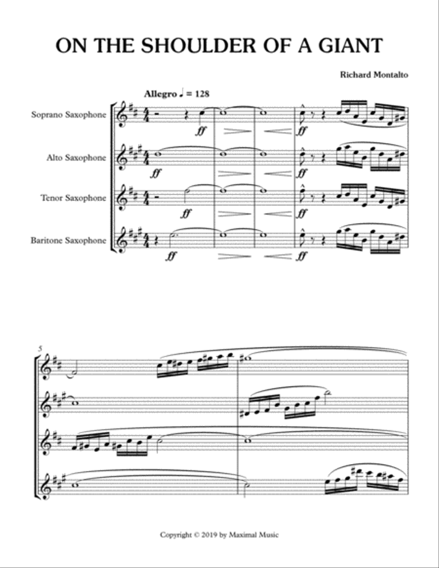 On the Shoulder of a Giant Woodwind Quartet scores gallery preview page 2