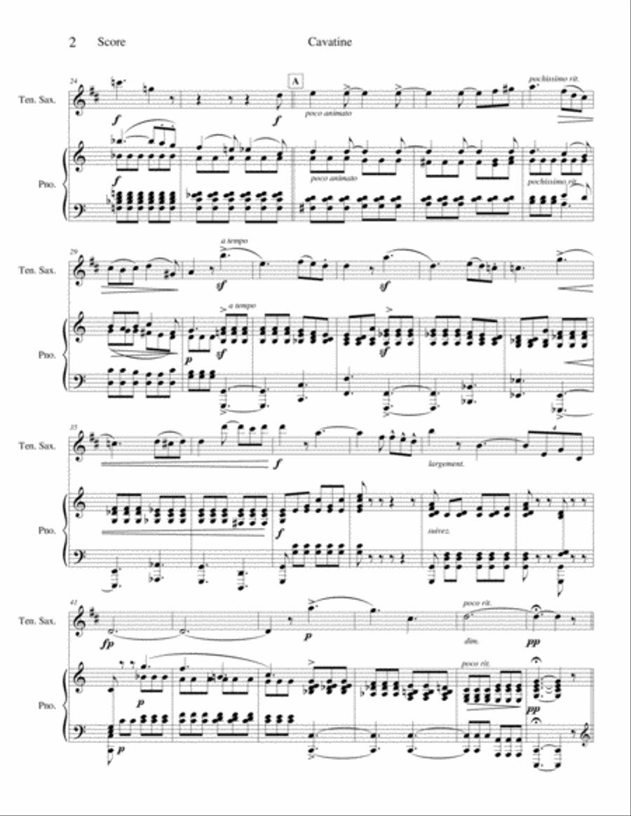 Cavatine Tenor Saxophone scores gallery preview page 2