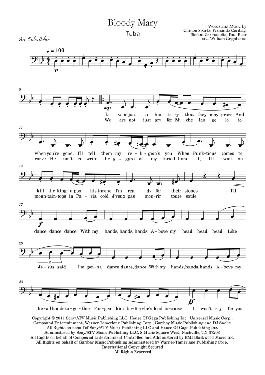 Bloody Mary Tuba scores gallery preview page 1