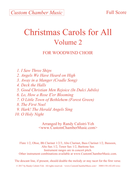 Christmas Carols for All, Volume 2 (for Woodwind Choir)