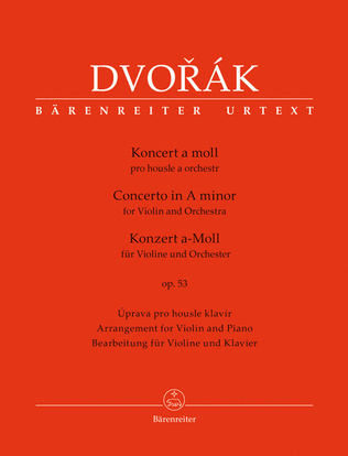 Book cover for Concerto in A minor for Violin and Orchestra op. 53 (piano reduction)