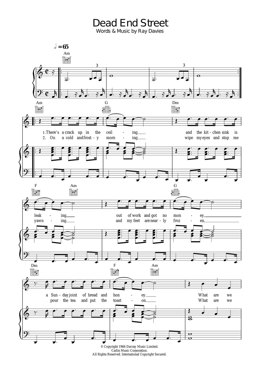 Dead End Street Acoustic Guitar scores gallery preview page 1