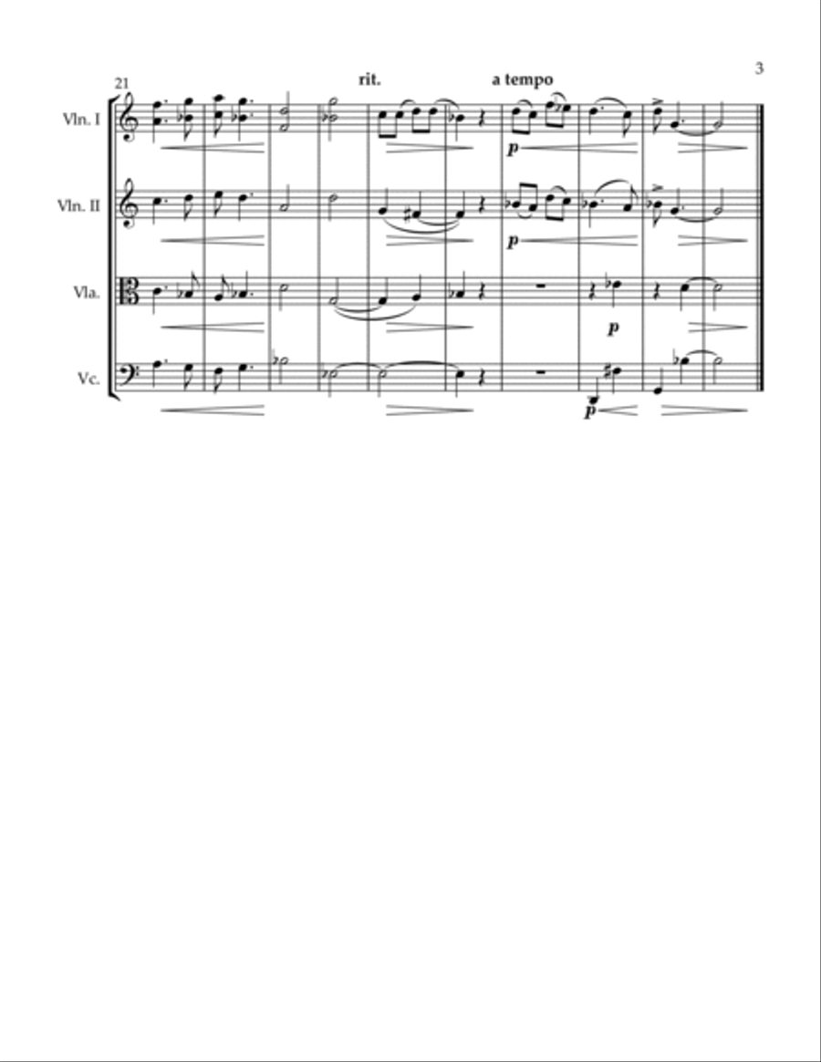 3 Quartets Absent Is My Sweetheart The Lovely Girls of Budapest In a Good Mood String Quartet scores gallery preview page 3