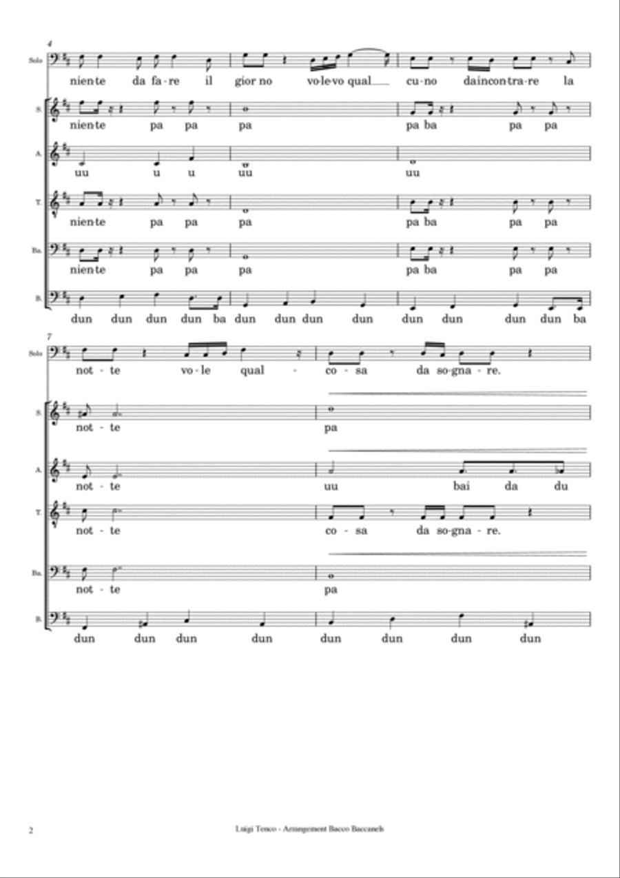 Mi Sono Innamorato Di Te 4-Part scores gallery preview page 3