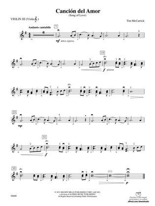 Canción del Amor: 3rd Violin (Viola [TC])