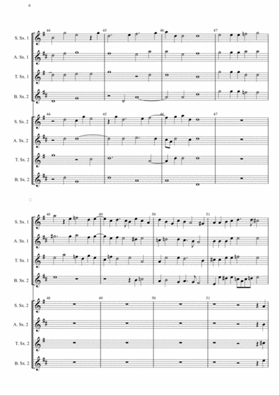 G. Gabrieli - Canzon per sonar septimi toni a 8, Ch.172, arr. for Double Sax quartet Saxophone Quartet scores gallery preview page 6