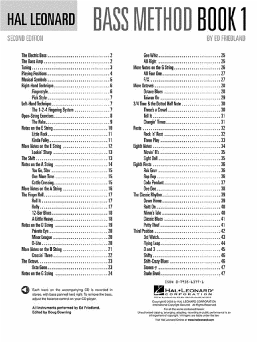 Hal Leonard Bass Method Book 1 – 2nd Edition Collection / Songbook scores gallery preview page 3