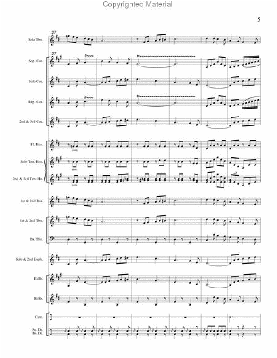 Seventy-Six Trombones (trombone and brass band) Brass Band scores gallery preview page 6