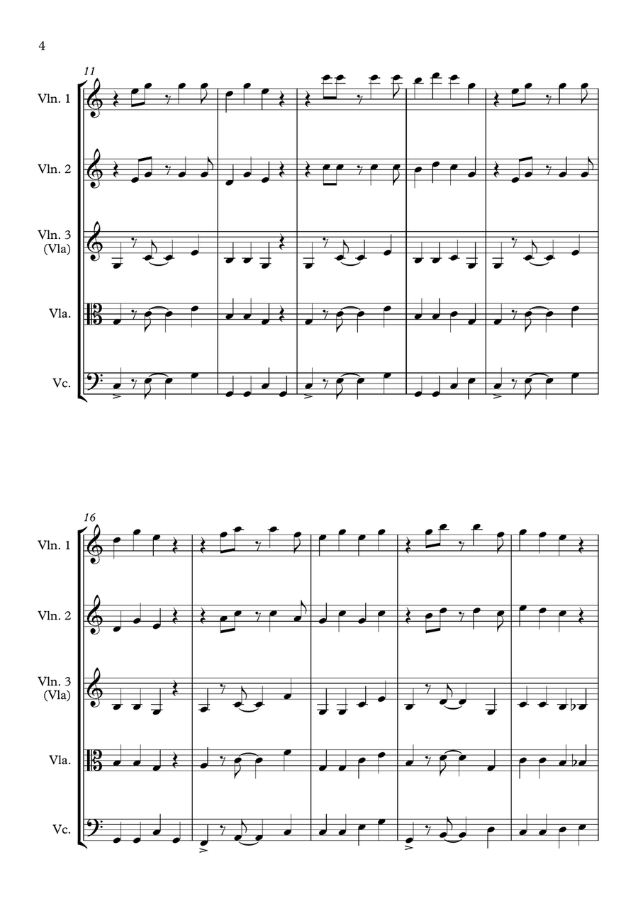 Under The Sea String Quartet scores gallery preview page 4
