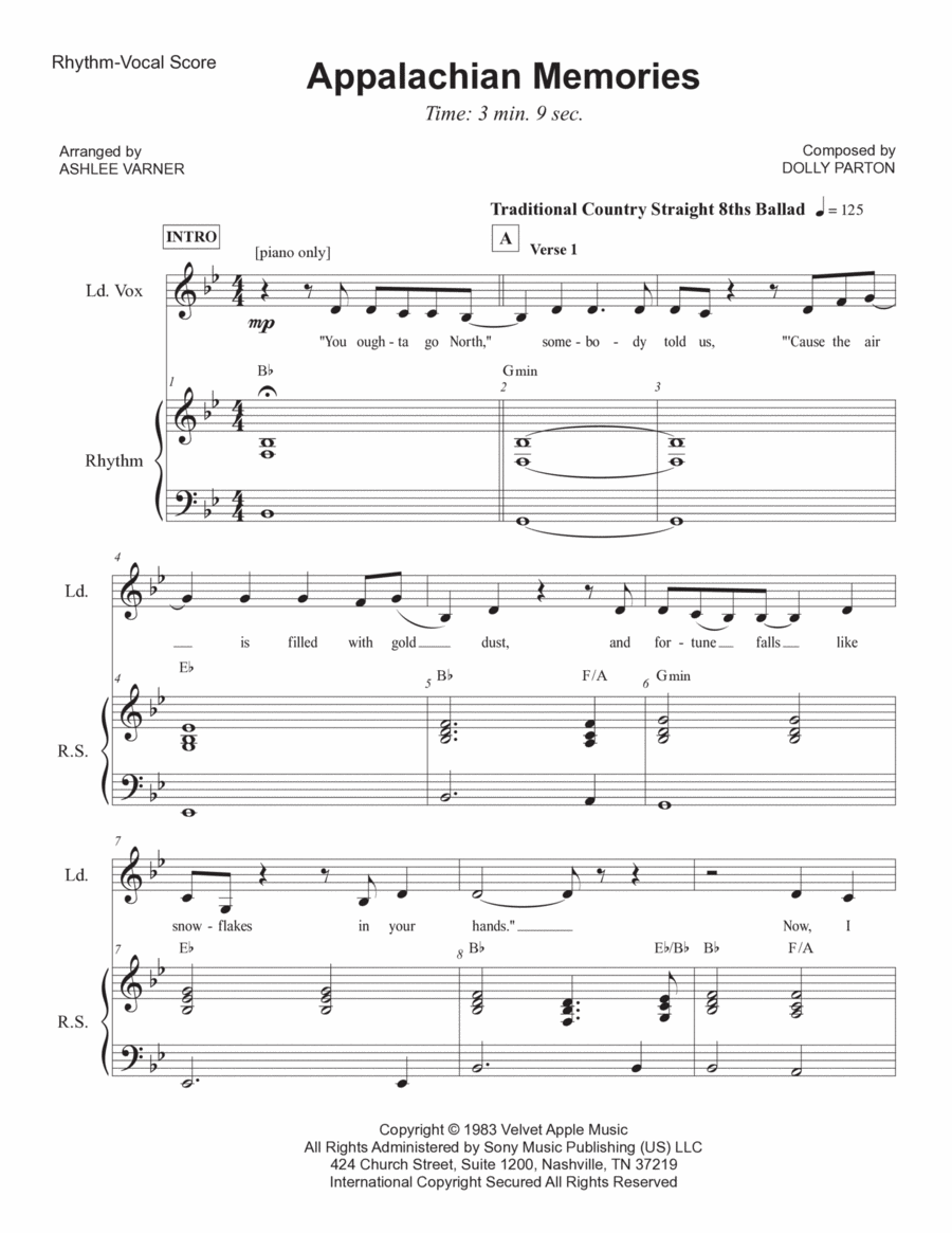 Appalachian Memories Voice scores gallery preview page 1