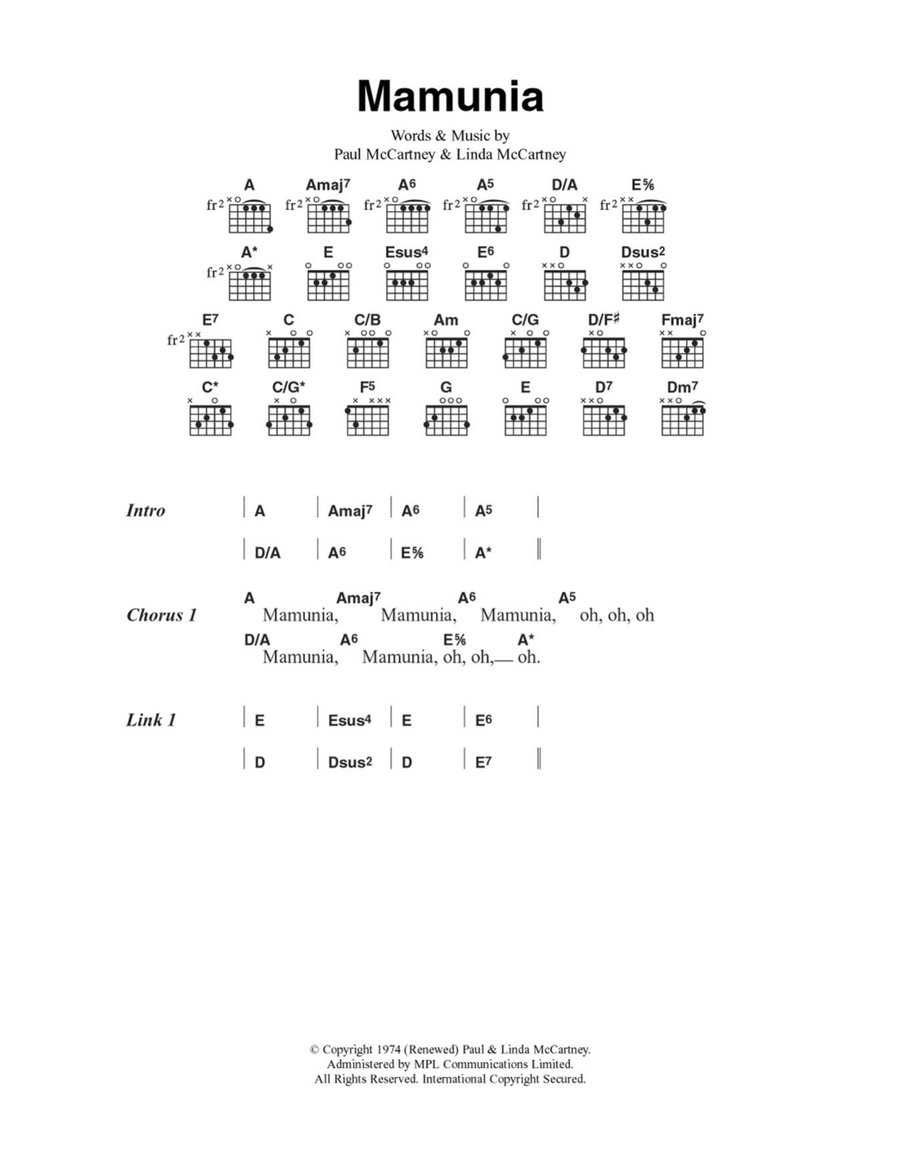 Mamunia Acoustic Guitar scores gallery preview page 1
