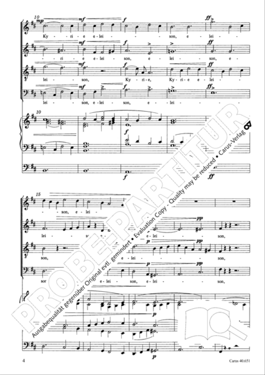 Mass in D Major (Missa in D) 4-Part scores gallery preview page 13