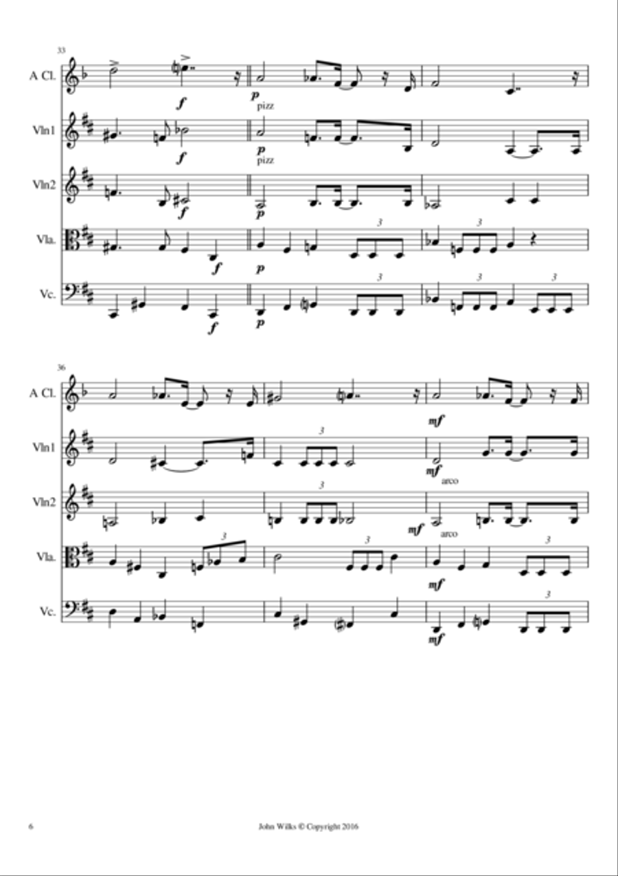 March Humoresque - Clarinet quintet Clarinet Quintet scores gallery preview page 6