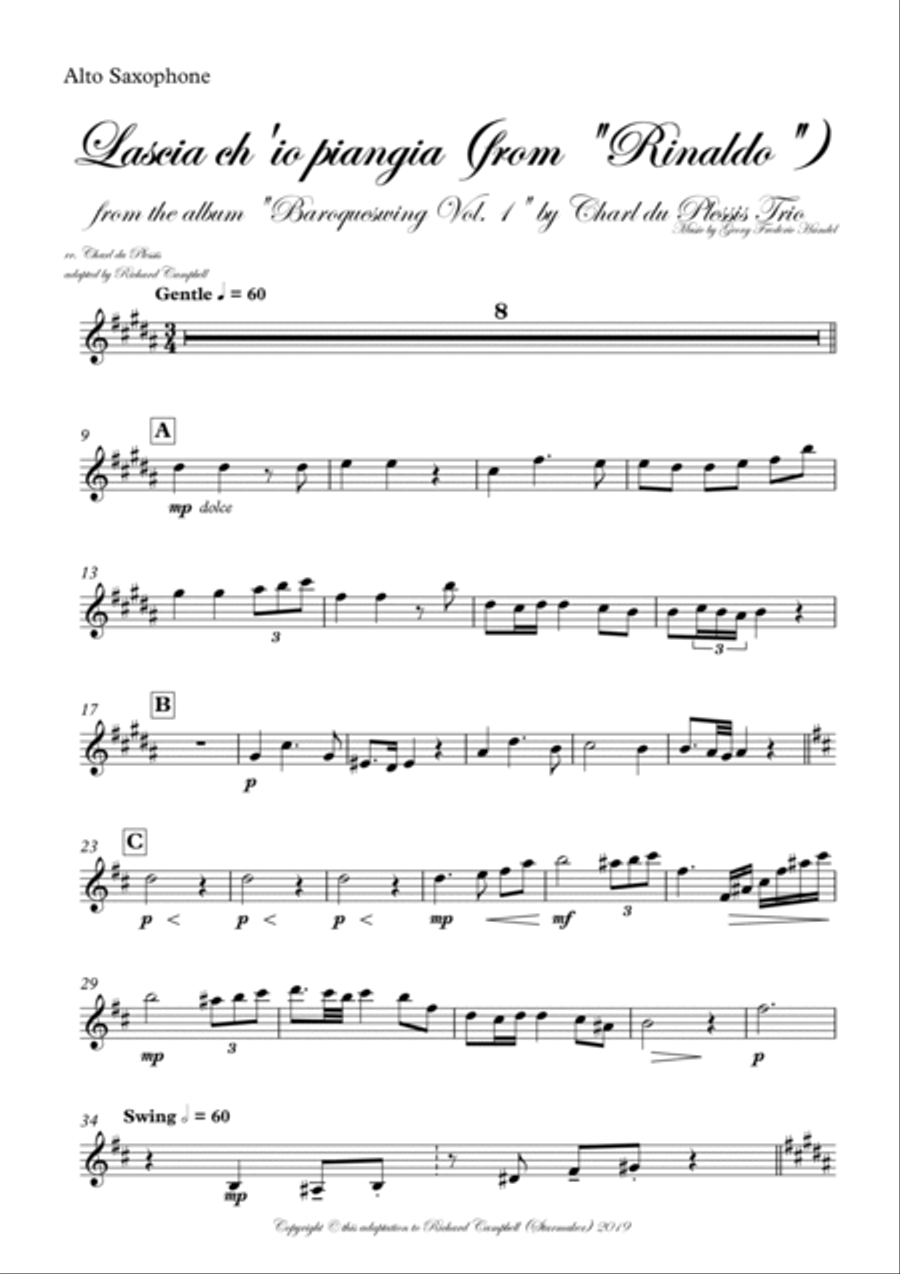 Lascia ch'io piangia (from Rinaldo) Jazz Ensemble scores gallery preview page 6