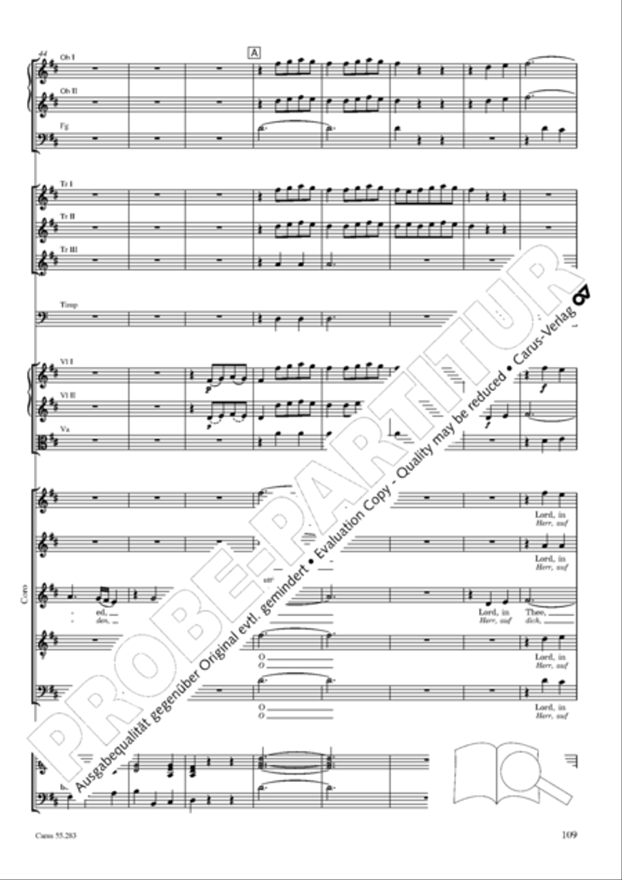 Te Deum for the Victory of Dettingen SSATB scores gallery preview page 126
