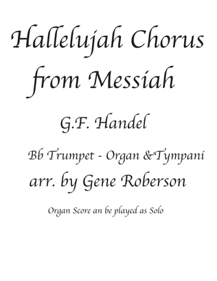 Hallelujah Chorus Handel Organ and Bb Trumpet & Tympani