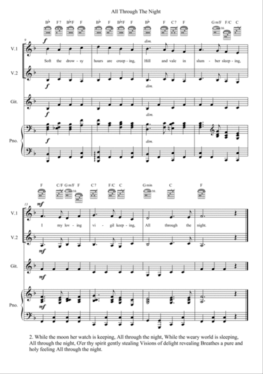 All Through The Night Vocal Duet scores gallery preview page 2