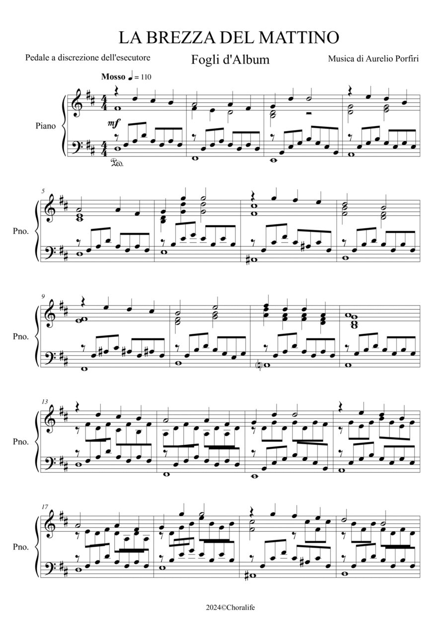 LA BREZZA DEL MATTINO Chamber Music scores gallery preview page 1