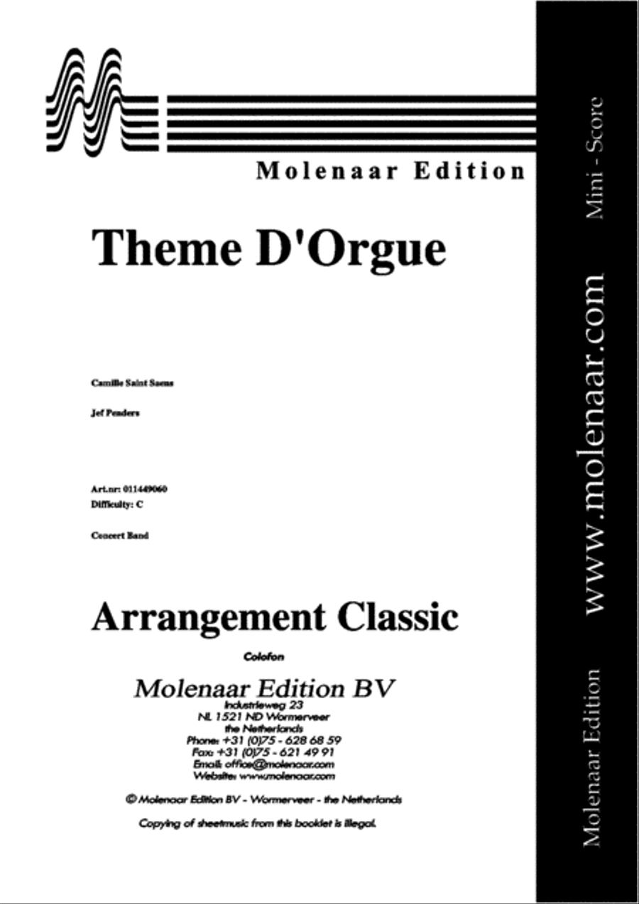 Theme D'Orgue Concert Band scores gallery preview page 2