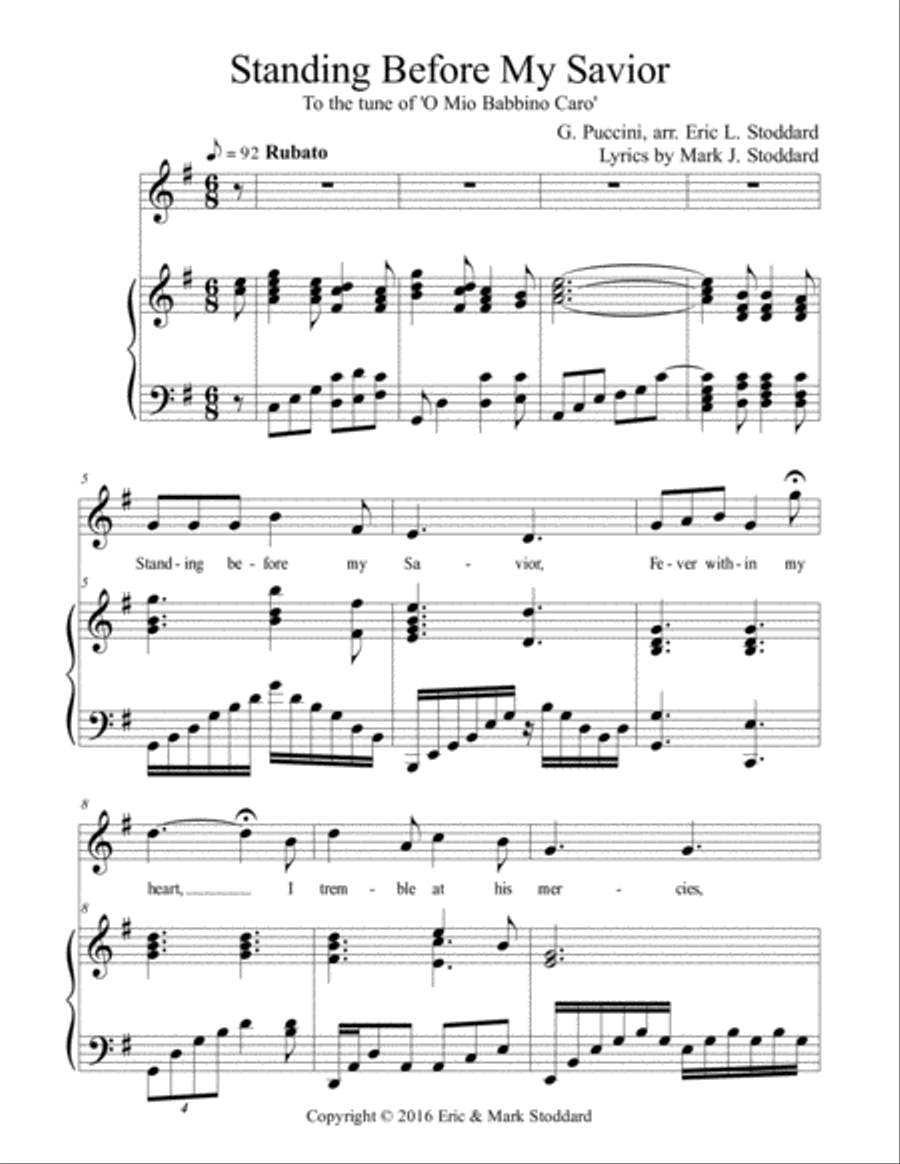 Standing Before My Savior -- Tenor Vocal Solo Tenor Voice scores gallery preview page 2