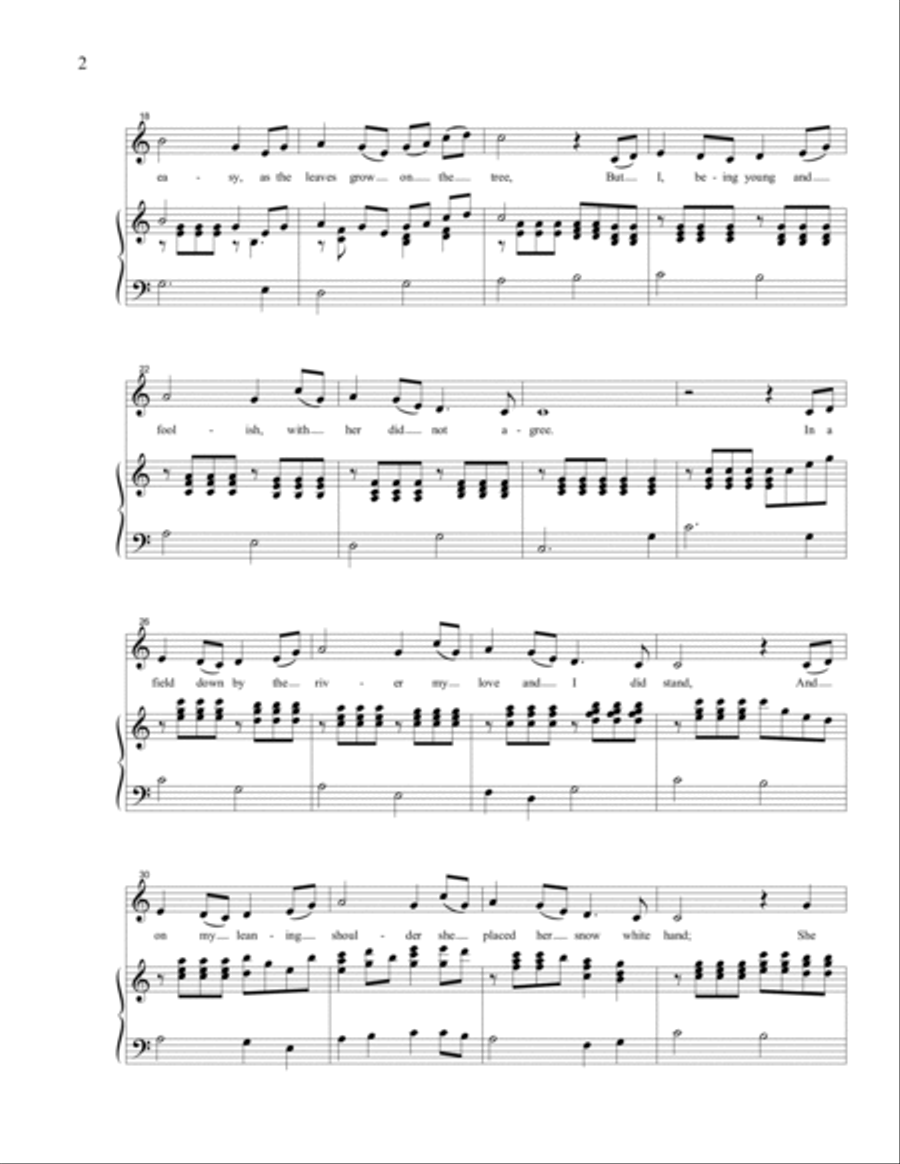 The Salley Gardens (key of C) Voice Solo scores gallery preview page 2