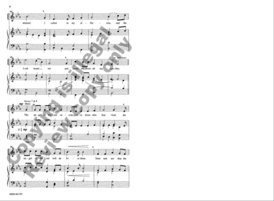 Psalm 34: I Will Bless the Lord Unison Choir scores gallery preview page 4