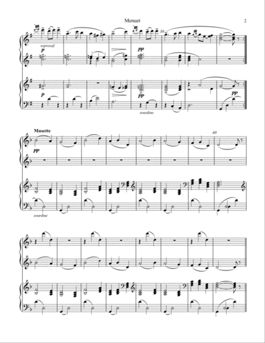 Menuet from Le tombeau de Couperin for 1 piano 4 hands 1 Piano, 4-Hands scores gallery preview page 3
