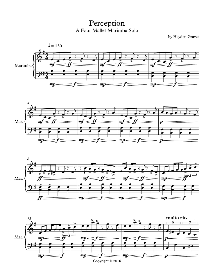 Perception Marimba scores gallery preview page 1