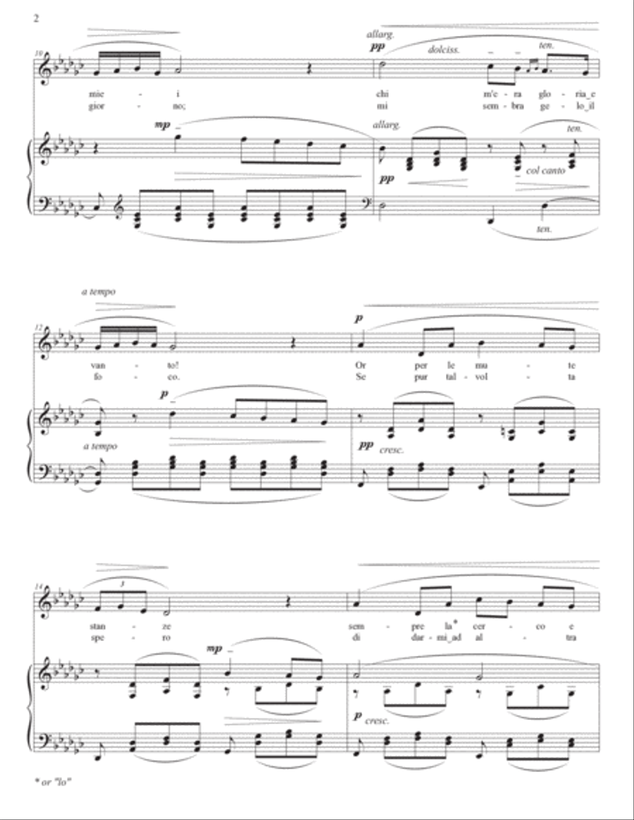 DONAUDY: O del mio amato ben (transposed to G-flat major and F major) Voice scores gallery preview page 3