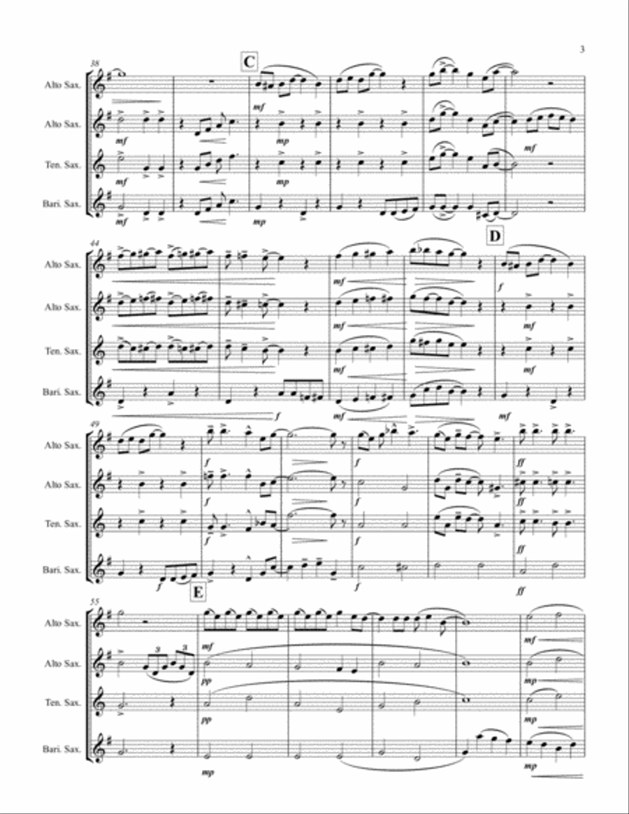 When I'm Sixty-four Saxophone Quartet scores gallery preview page 4