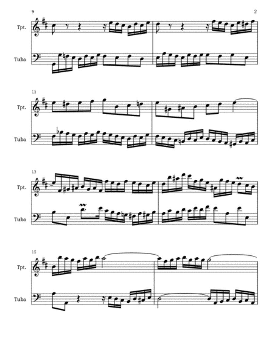 Two-part Invention In C Brass Duet scores gallery preview page 2