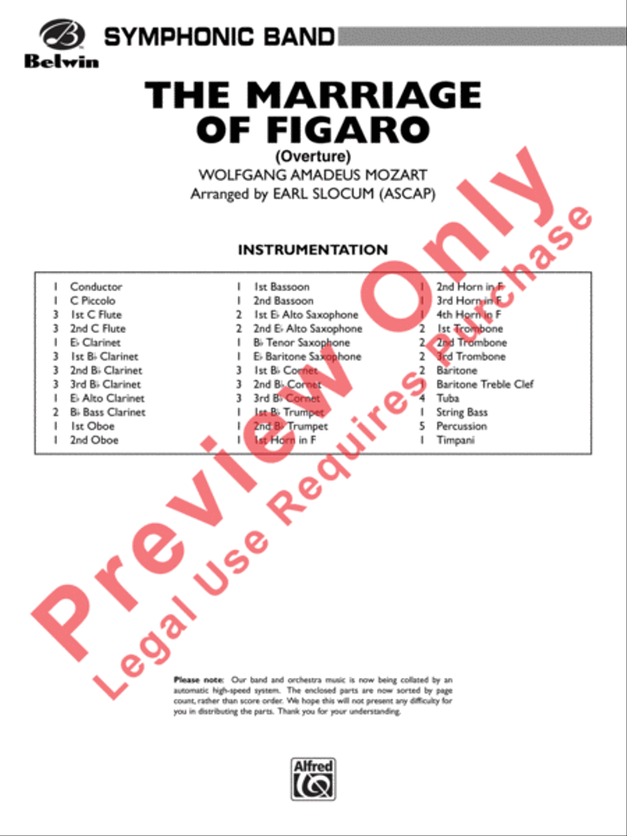 Marriage of Figaro Overture Concert Band scores gallery preview page 2