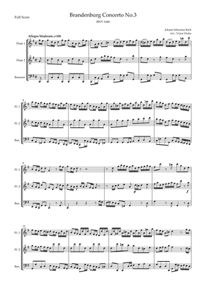 Brandenburg Concerto No. 3 in G major, BWV 1048 1st Mov. (J.S. Bach) for Woodwind Trio