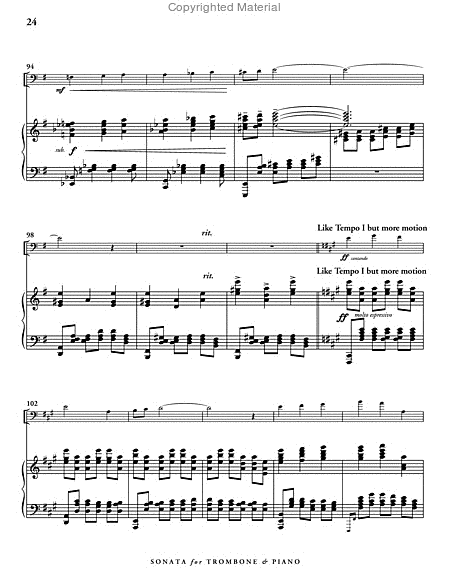 Sonata for Trombone and Piano (score & 1 part) image number null