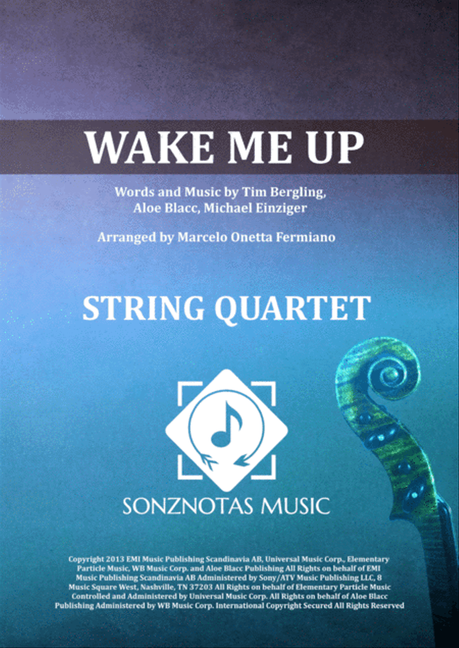 Wake Me Up Wake Me Up String Quartet scores gallery preview page 1