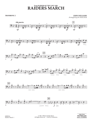 Book cover for Raiders March (from Raiders Of The Lost Ark) (arr. Jay Bocook) - Trombone 2