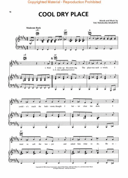 Traveling Wilburys by The Traveling Wilburys Piano, Vocal, Guitar - Sheet Music