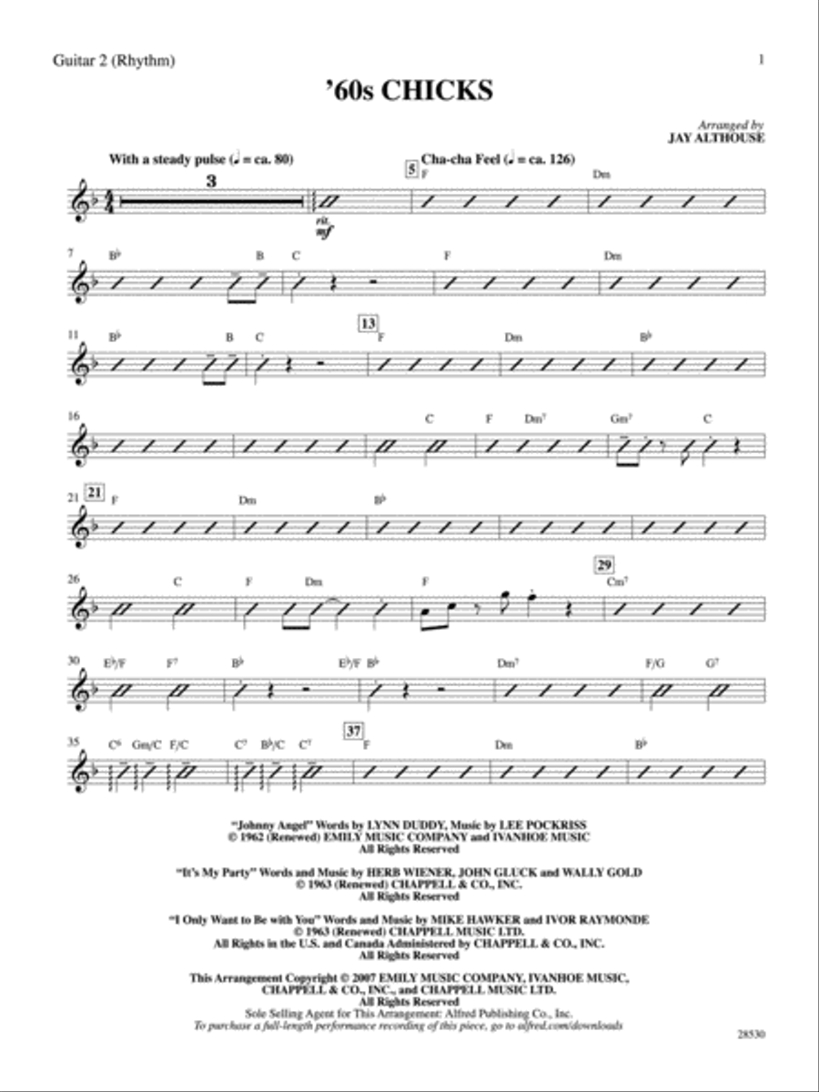 '60s Chicks (A Medley): Guitar 2 Guitar scores gallery preview page 1