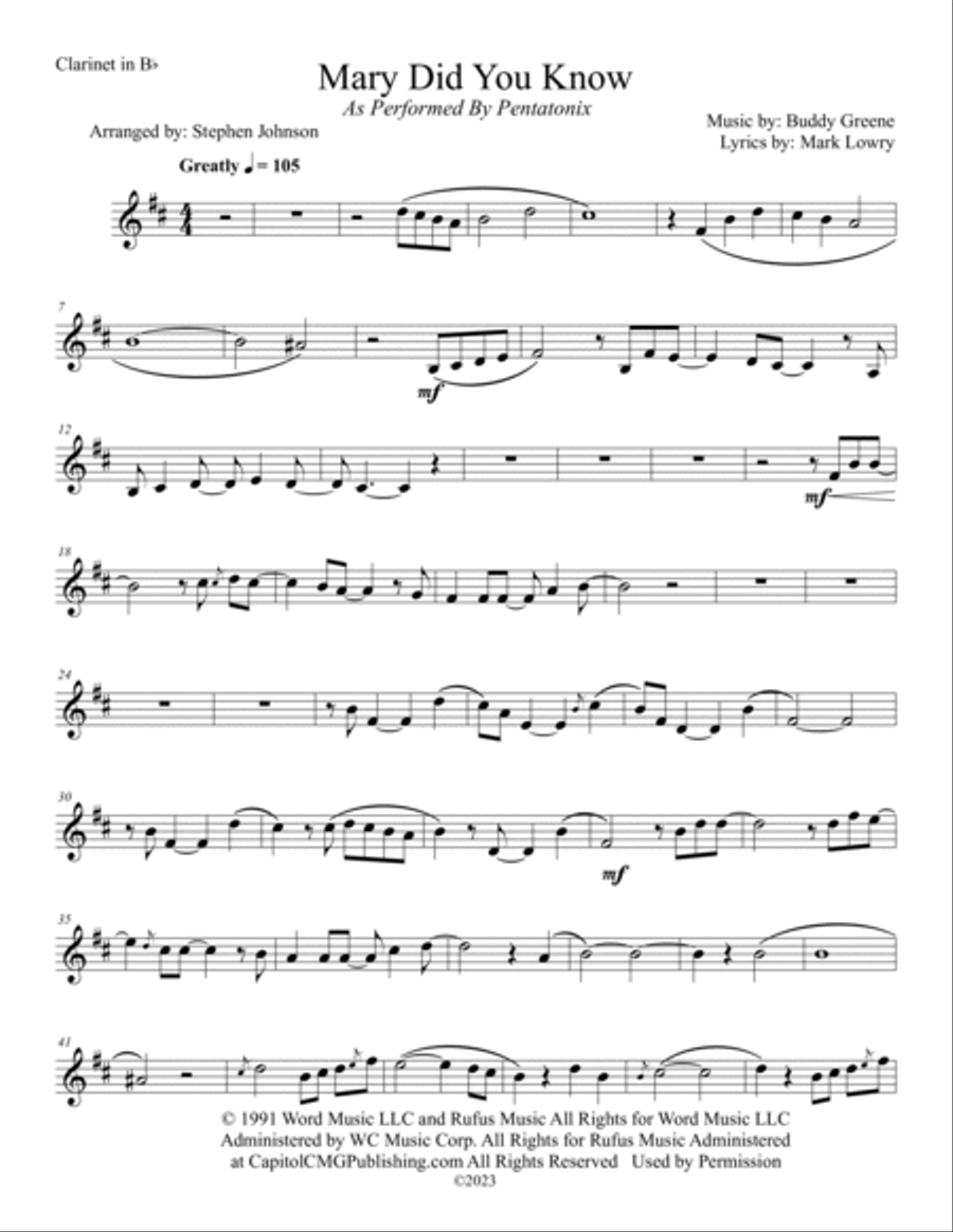 Mary, Did You Know? Woodwind Quintet scores gallery preview page 3
