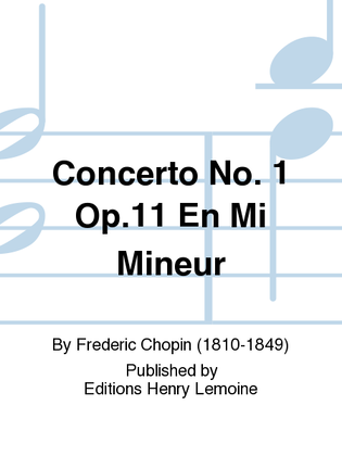 Book cover for Concerto No. 1 Op. 11 en Mi min.