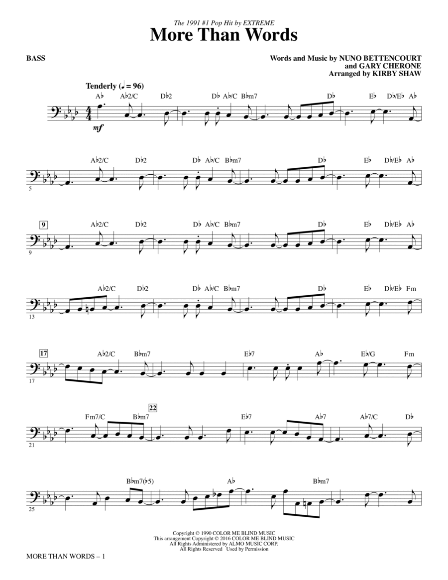 More Than Words - Bass More Than Words - Bass Choir scores gallery preview page 1