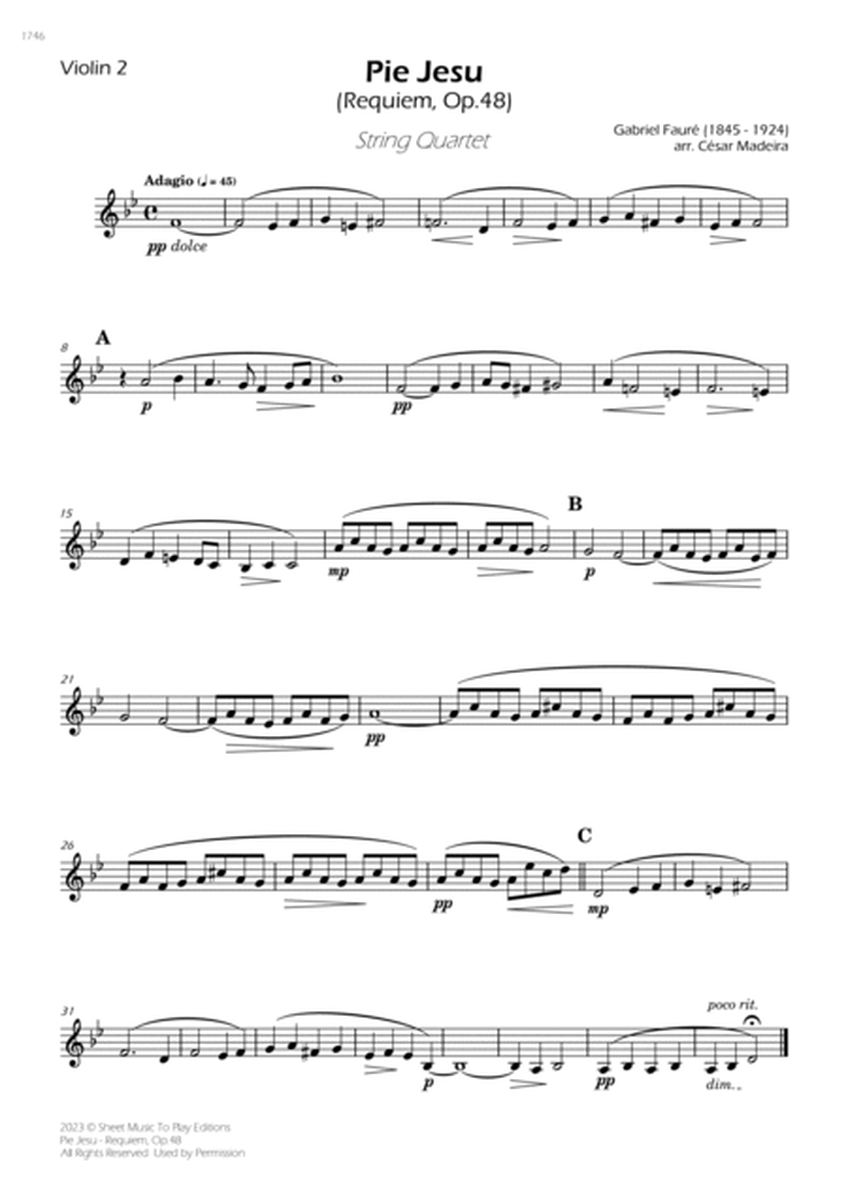 Pie Jesu (Requiem, Op.48) - String Quartet (Individual Parts) image number null