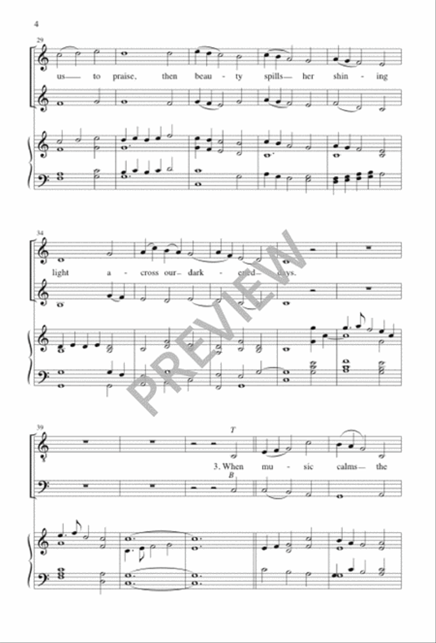 When Music Wakes My Sleeping Heart 4-Part scores gallery preview page 5