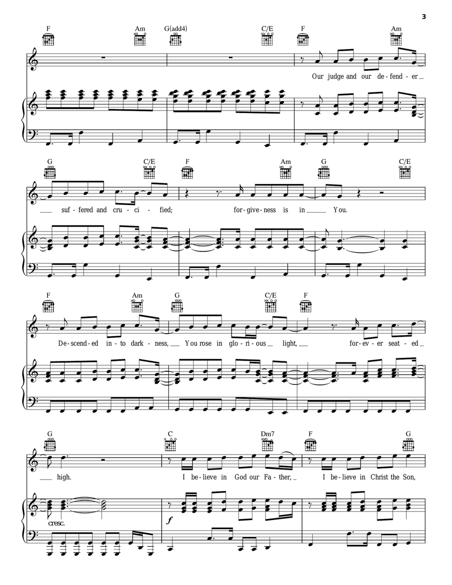 This I Believe (The Creed) Piano, Vocal, Guitar scores gallery preview page 3
