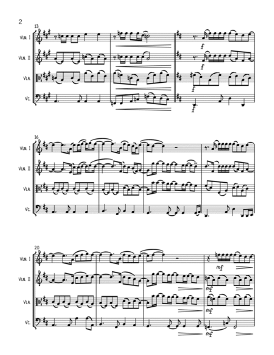 Amazed Amazed String Quartet scores gallery preview page 2