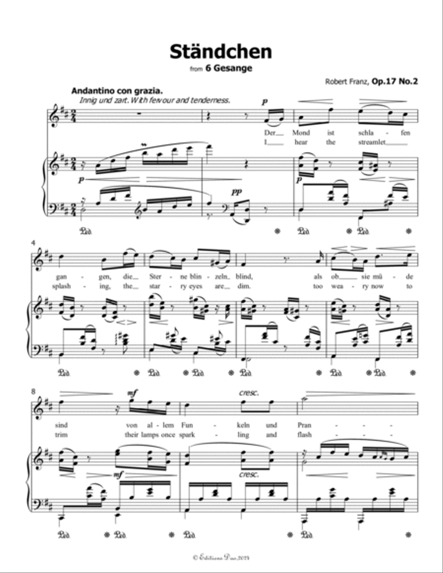 Standchen, by Robert Franz, in D Major Voice scores gallery preview page 3