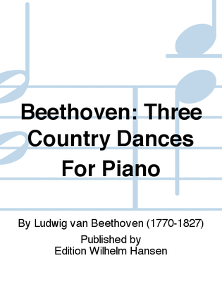 Book cover for Beethoven: Three Country Dances For Piano